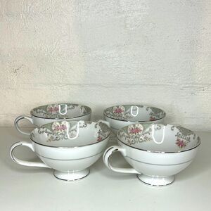 O656 Vintage Valentine by Mikasa 4pc Footed Cup Set